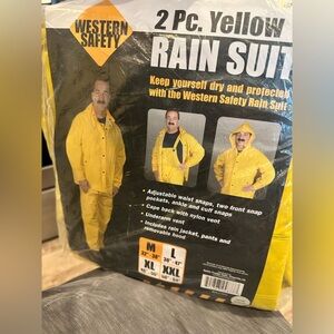 Western Safety High Quality 2 Pc Rain Suit Jacket Sz Medium M PVC  W/ Pockets